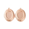Rack Plating Brass Locket Pendants KK-K277-05RG-1