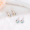ANATTASOUL 2 Pair 2 Color Colorful Enamel Palette Dangle Earrings EJEW-AN0002-73-7