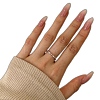 Rhodium Plated 925 Sterling Silver Micro Pave Cubic Zirconia Finger Rings for Women RJEW-K253-09P-3