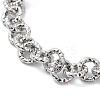 Non-Tarnish 304 Stainless Steel Textured Rolo Chain Bracelet BJEW-K226-02P-2