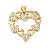 Rack Plating Brass & Clear Cubic Zirconia Pendants KK-S372-27G-1