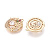 Brass Micro Pave Cubic Zirconia Pendants KK-T073-39G-3