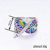 Ethnic Style Brass Micro Pave Cubic Zirconia and Enamel Finger Rings FS-WG810B2-03-4