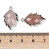 Natural Strawberry Quartz Faceted Leaf Pendants G-I375-04P-13-3