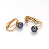 Golden Tone 304 Stainless Steel Freshwater Pearl Clip-on Earrings EJEW-M188-09A-1