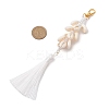 Natural Shell & Polyester Tassel Pendant Decorations HJEW-JM02825-01-3
