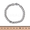 Tarnish Resistant Unisex 304 Stainless Steel Curb Chain/Twisted Chain Bracelets X-STAS-D0002-40P-3