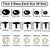 100 Sets 5 Style Oval Plastic Craft Safety Screw Noses DOLL-GF0001-03-2