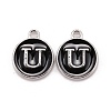 Platinum Plated Alloy Charms X-ENAM-S118-02U-P-1