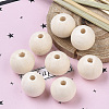 Unfinished Natural Wood Beads X-WOOD-S651-A25mm-LF-5