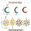 BENECREAT 30Pcs 5 Style Alloy Enamel Pendants ENAM-BC0001-06-2