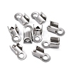 Tarnish Resistant 304 Stainless Steel Fold Over Crimp Cord Ends X-STAS-M009-01B-4