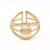 304 Stainless Steel Hollow Out Open Finger Ring RJEW-C057-01G-2