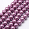 Polished Round Grade A Shell Pearl Bead Strands LS-BSHE-M027-6mm-11-1