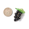 Natural Black Onyx(Dyed & Heated) Handmade Round Beaded Fruit Pendants PALLOY-MZ00791-03-2