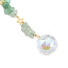 3Pcs Round Glass & Natural Amethyst & Rose Quartz & Green Aventurine Chips Hanging Suncatchers HJEW-JM04209-7