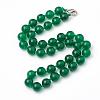 Natural Malaysia Jade Beaded Necklaces NJEW-S404-18-1