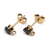 Ion Plating(IP) 304 Stainless Steel Cubic Zirconia Stud Earring Findings STAS-P373-06A-05-1