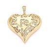 Brass Micro Pave Clear Cubic Zirconia Pendants KK-N268-97A-G-1