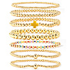 7Pcs Brass Round Beaded Bracelets for Women SB9067-9-1