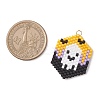 Hallowen Theme Glass Seed Beaded Pendants PALLOY-MZ00873-04-2