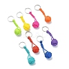 16Pcs 8 Colors Polyester & Spandex Cord Braided Ball Keychain for Jewelry Making DIY Crafts KEYC-CJ0001-05-3