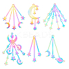 6Pcs 6 Style Ion Plating(IP) 201 Stainless Steel Big Pendants STAS-DC0003-08-1
