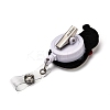 Christmas Snowman Glitter Powder Felt & ABS Plastic Badge Reel AJEW-I053-08-3