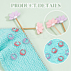6Pcs 6 Colors Lotus Silicone Beads Knitting Needle Protectors/Knitting Needle Stoppers DIY-NB0010-33-5