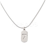 Non-Tarnish 304 Stainless Steel Oval with Hollow 7 Pendant Necklaces NJEW-N055-04P-1