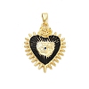 Brass Micro Pave Cubic Zirconia Pendants KK-M314-09G-03-1