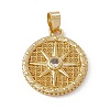 Rack Plating Brass Cubic Zirconia Pendants KK-M236-16G-1