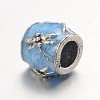 Barrel Large Hole Alloy Enamel European Beads MPDL-L013-10B-2