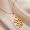 304 Stainless Steel Snake Pendant Necklaces for Women Men LS-NJEW-Z063-03G-08-1