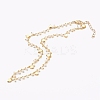 Brass Beaded Necklaces & Glass Pendant Necklaces Set NJEW-JN03335-02-6