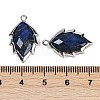 Natural Dyed Lapis Lazuli Faceted Leaf Pendants G-I375-04P-03-3