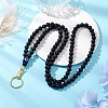 Round Silicone & Resin Evil Eye Beads Name Card Necklace Lanyard NJEW-JN05095-01-2