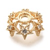 Rack Plating Brass Micro Pave Clear Cubic Zirconia Bead Caps KK-H508-25B-KCG-2
