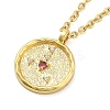 304 Stainless Steel Cubic Zirconia Constellation Flat Round Pendants STAS-S145-01J-2