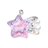 Transparent Resin Pendants RESI-H036-01B-1