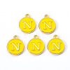 Golden Plated Alloy Enamel Charms X-ENAM-S118-09N-1
