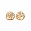 Brass Micro Pave Clear Cubic Zirconia Charms KK-S356-732-1