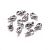 Jewelry Findings Original Color Stainless Steel Lobster Claw Clasps X-STAS-E002-2