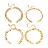 4Pcs 4 Styles Rack Plating Brass Twisted Chain Bracelet Making KK-PH0010-82-7