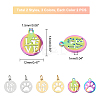 12Pcs 6 Style 201 & 304 Stainless Steel Pendants STAS-DC0001-58-5