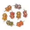 Baking Paint & Golden Metal Enlaced Glass Pendants GL-CBA010C-11G-1