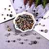 400Pcs UV Plating ABS Plastic Round Beads and 8Pcs Brass Micro Pave Cubic Zirconia European Beads CCB-SZ0001-11-3