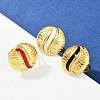 Flat Round 304 Stainless Steel Enamel Finger Rings for Women RJEW-G355-07G-1