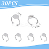 30Pcs Adjustable 304 Stainless Steel Finger Rings Components STAS-UN0059-79B-3