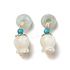 Natural Jade Donut Pendants SSHEL-R050-03G-2